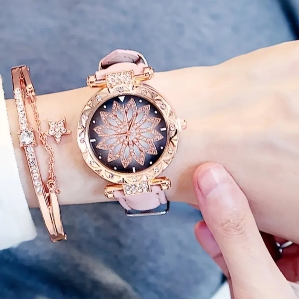 NWT Women’s Pink Watch & Bracelet Set  Jewelry Set | Elegant Fashion Watch